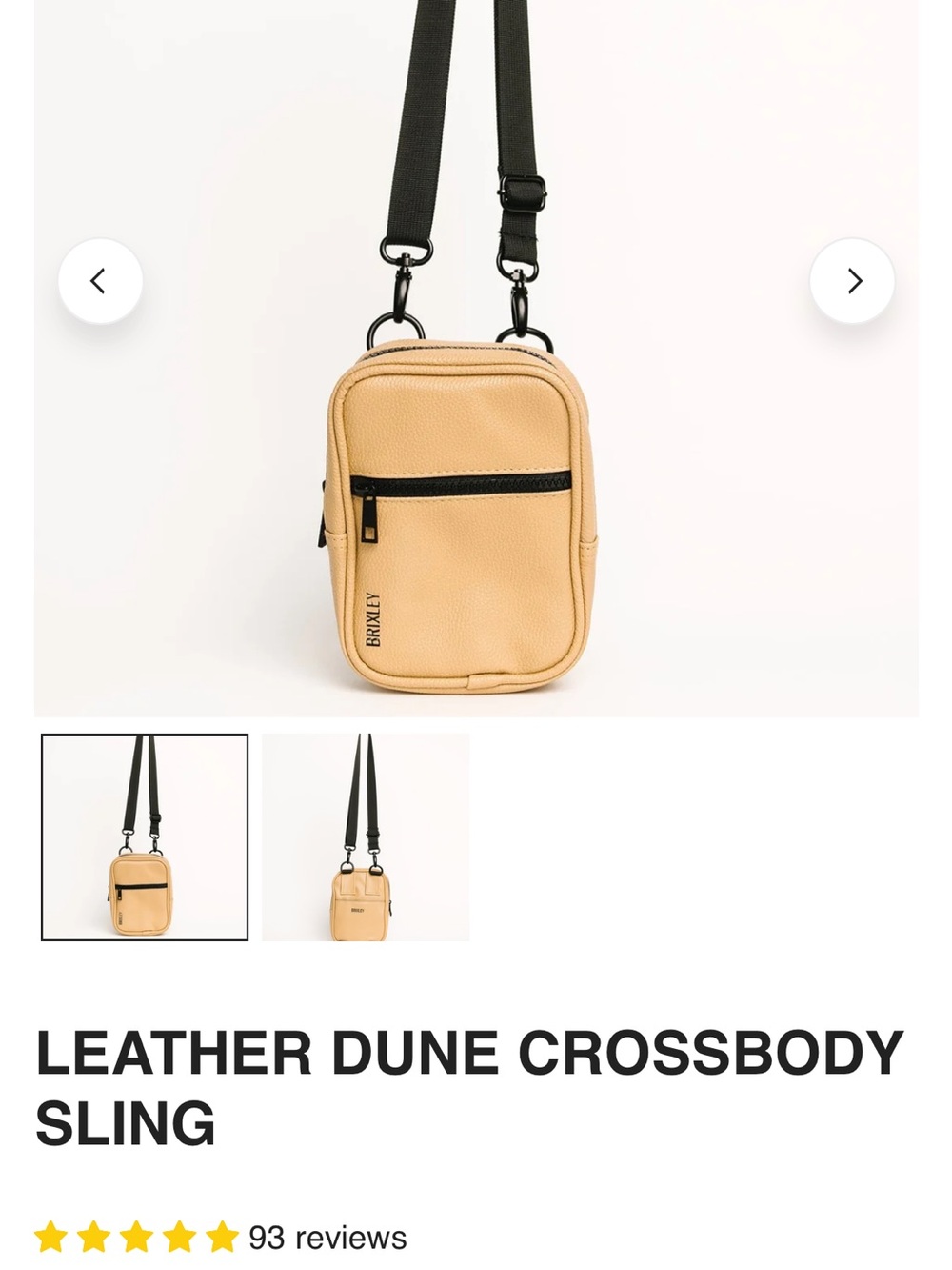 BRIXLEY Dune Leather Crossbody Bag in Tan